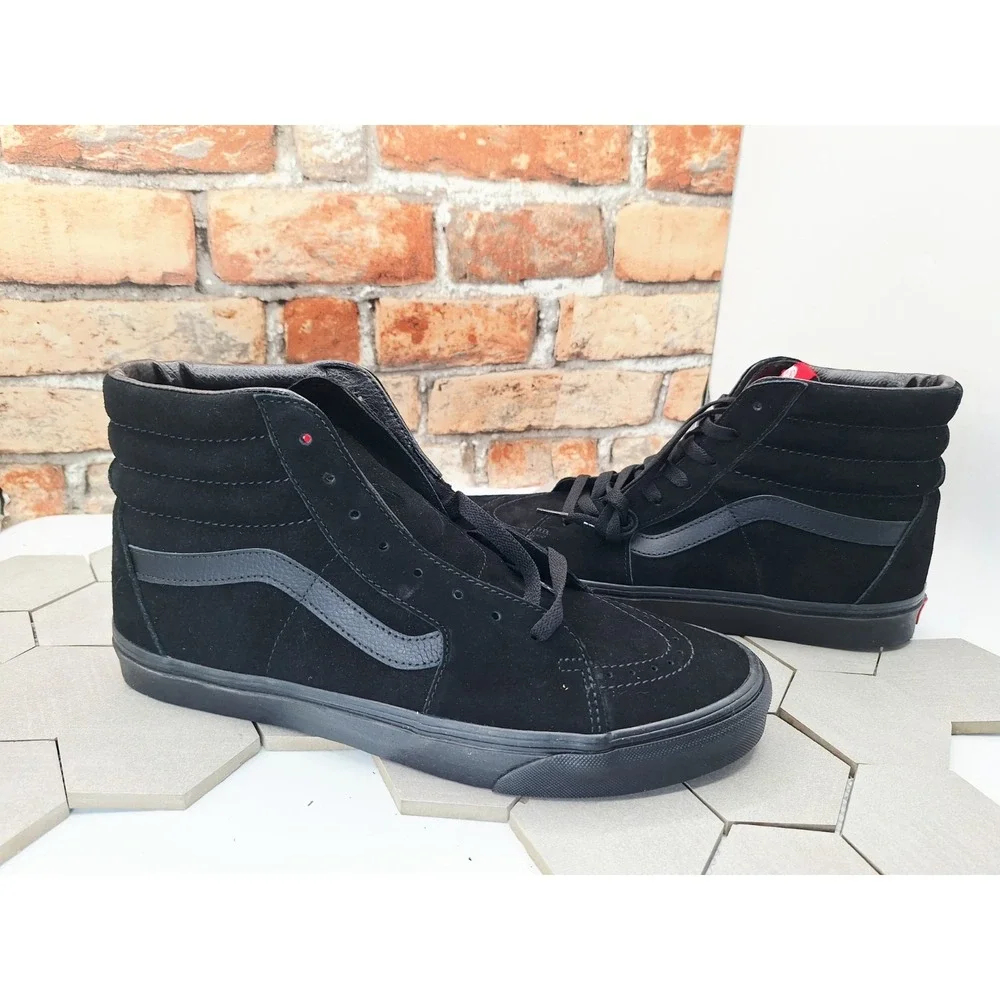 Vans SK8 HI Triple Black  Shoes Skate Bmx Sneakers Men Sz 9 NEW